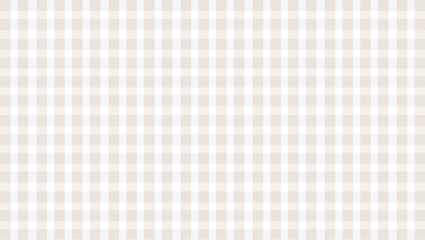 Vector background of tan and white checkered gingham pattern. Abstract, neutral, classic background. Copy space. - obrazy, fototapety, plakaty