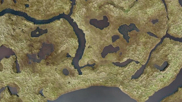Top view of the salt marshes at Northton on the Isle of Harris, Outer Hebrides, Scotland
