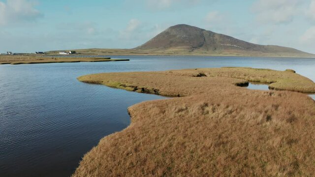 Top view of the salt marshes at Northton on the Isle of Harris, Outer Hebrides, Scotland