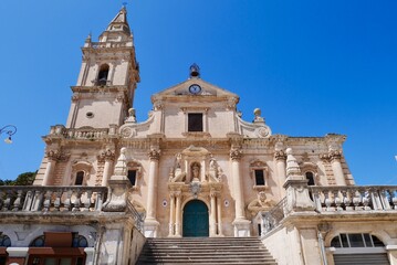 Cattedrale di San Giovanni Battista (St. John Cathedral) in Baroque town Ragusa, Sicily, Italy.