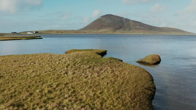 Top view of the salt marshes at Northton on the Isle of Harris, Outer Hebrides, Scotland