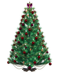 Christmas tree with toys.