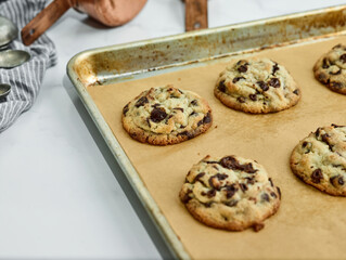 Homemade Chewy Chocolate Chip Cookies Dessert