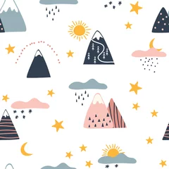 Tapeten Berge nahtlose Muster. Hintergrund der Kinder. Vektor-Illustration © An Chubenko