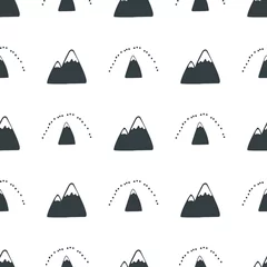 Wall murals Out of Nature Mountains seamless pattern. Children's background. Vector illustration