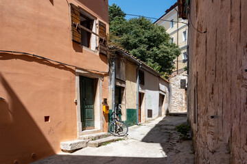 streets of ancient cities, old houses, no people on the streets