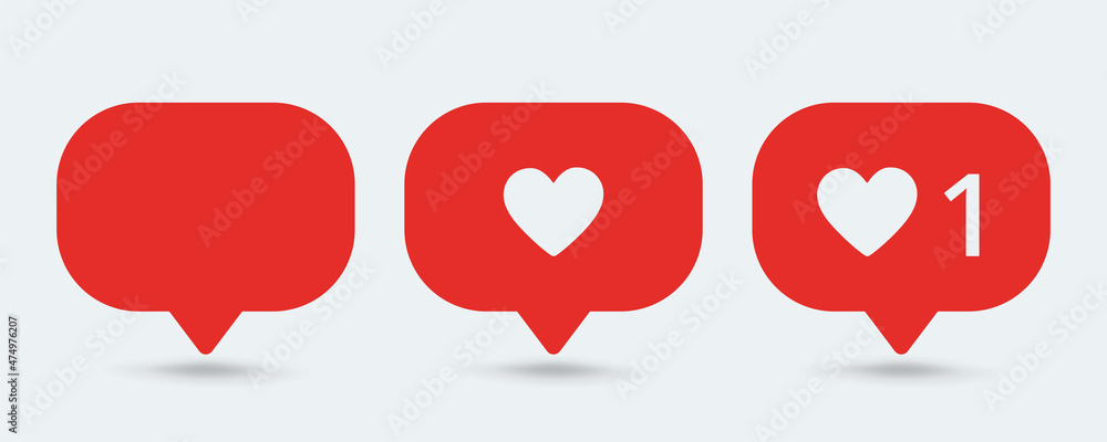 Poster Notification counter button. Social networks a set of colorful notification counter templates. Web design. User interface element. Vector illustration
