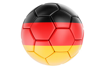 Fototapeta premium Soccer ball or football ball with German flag, 3D rendering
