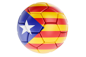 Soccer ball or football ball with Catalan flag, 3D rendering