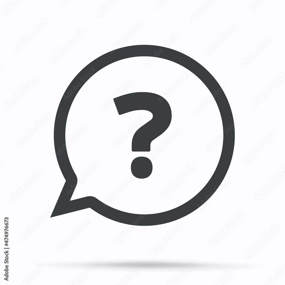 Aufkleber question mark sign icon. help symbol. faq sign. flat design style