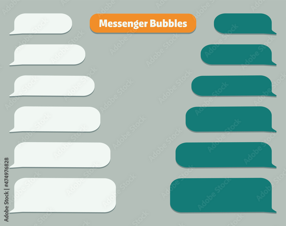 Aufkleber Chat box message bubbles. Balloon messenger screen template. Vector flat dialog. Social media application. Chatting interface