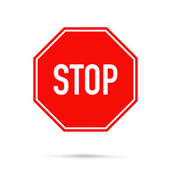 Wall Red Stop Sign Vector illustration EPS10