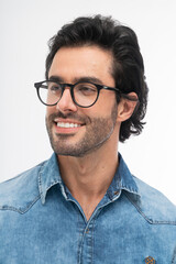 Obraz premium man with glasses, studio shot.
