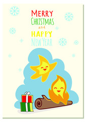 vector image of Christmas postcard