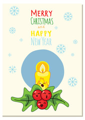 vector image of Christmas postcard