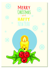 vector image of Christmas postcard