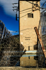 Fototapeta premium High voltage cable distribution tower in Benimantell