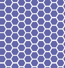 Stof per meter honingraat naadloos patroon van paarse zeshoeken, zeer peri kleurentrend 2022, vectorachtergrond © Irina