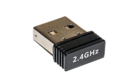 mini bluetooth USB dongle 2.4 gigahertz isolated on white background