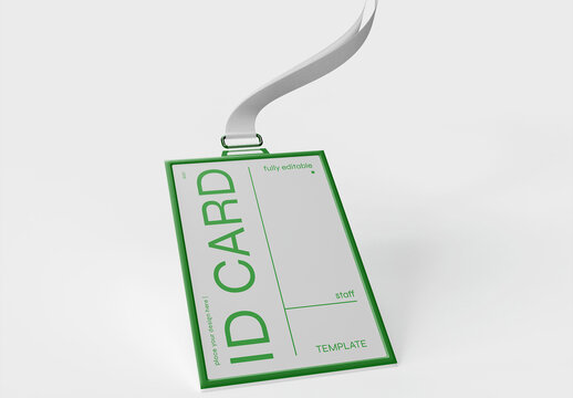 Levitating ID Card Mockup