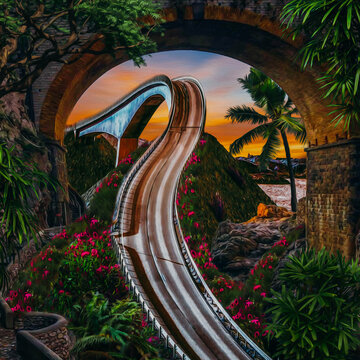 A Steep, Winding Path In The Tropics.