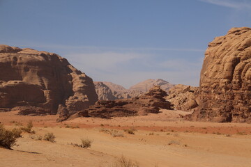 Fototapeta na wymiar Scenic Wadi Rum Landscape (Jordan)