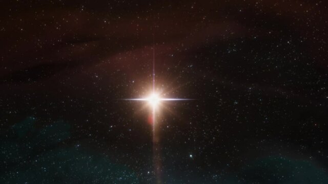Nativity Cross-Star on a starry sky
