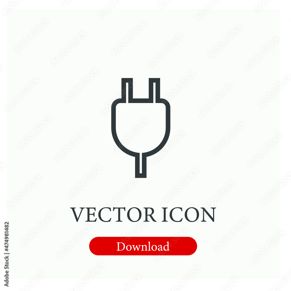 Poster socket vector icon. editable stroke. symbol in line art style for design, presentation, website or a