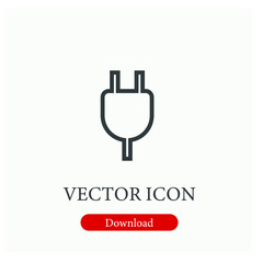 Socket vector icon. Editable stroke. Symbol in Line Art Style for Design, Presentation, Website or Apps Elements, Logo. Pixel vector graphics - Vector