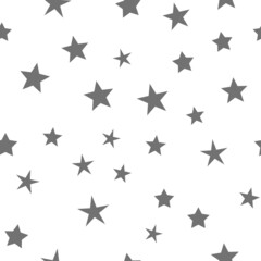 Stars seamless pattern. Random star icons, space sky night design.