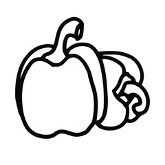 Paprika in doodle style. Isolated vector.
