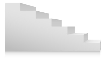 Fototapeta premium Stairs side view. Blank white staircase for climbing. Progress symbol