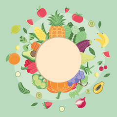 vegetables and fruits badge