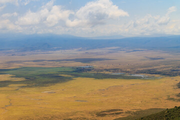 Fototapeta premium Aerial view of Ngorongoro crater national park in Tanzania