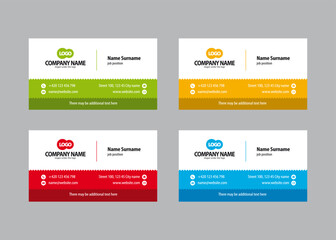 Set of two colored vector business card design templates.