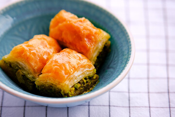 Baklava, traditional middle eastern, Turkish and Arabic sweet desert