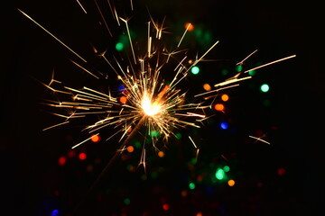 sparklers on black background