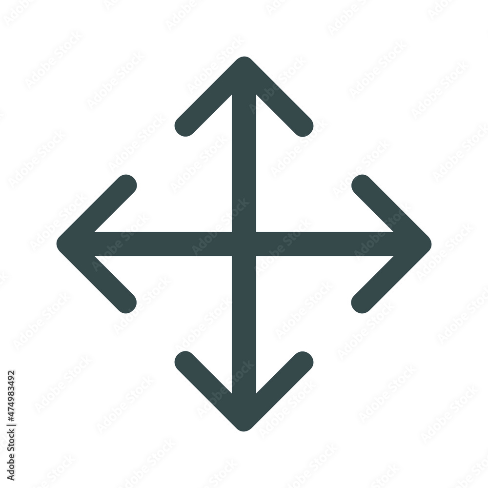 Poster arrows in four directions. four side arrow icon. arrow icon illustration isolated vector sign symbol