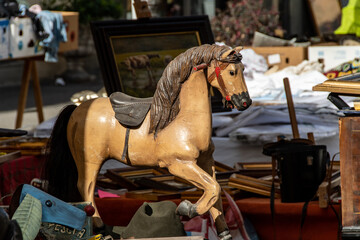 Rocking horse at an antiques fair