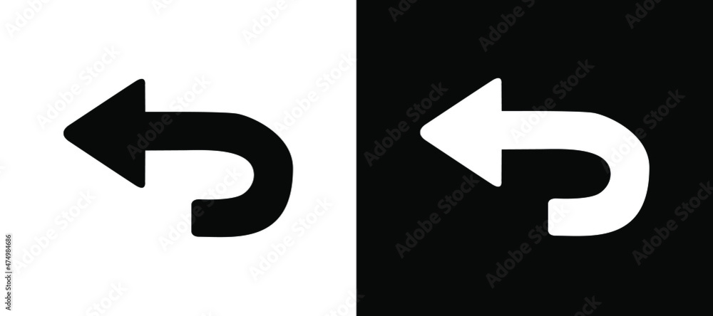 Poster go back return arrow icon. go back return arrow icon sign symbol in trendy flat style. go back retur