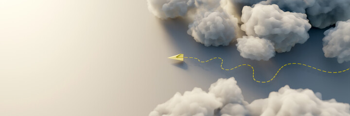 Winner plane, leader among all; leadership and role model concepts, original 3d rendering background
