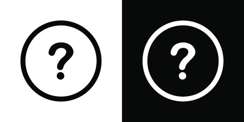 Question Mark Icon - Vector, Sign and symbol for web site design, logo, app, UI. Question mark icon in circle isolated on white and black background