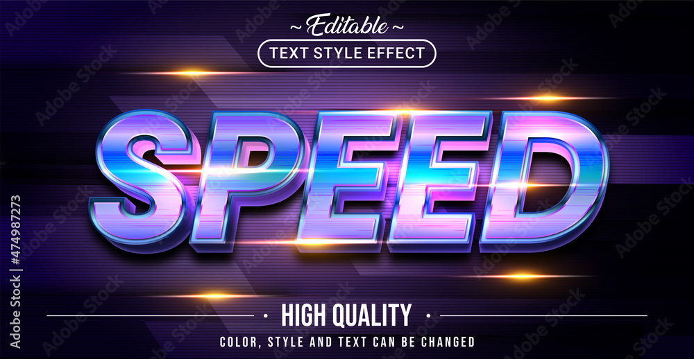 Aufkleber Editable text style effect - Speed text style theme.