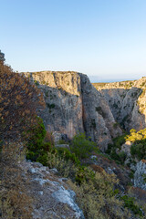 Mountain view from the Venetian castle of Palaiochora in Kythira island in Greece
