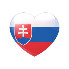 Slovakia flag in heart. Love symbol. Vector country icon isolated eps10