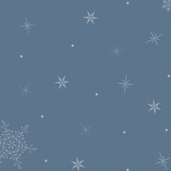 abstract drawing of a snowflake on a blue background, an empty template for a social network post, a mock-up of a Christmas greeting card, a background image, a festive New Year's illustration	
