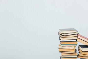 many educational books for college university studies as a background