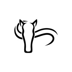 Horse head shilouette can be used as clip art, icon or logo design