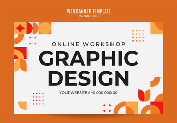 web banner workshop template retro gradients colorful abstract blurry
