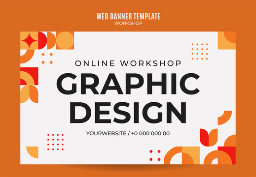 web banner workshop template retro gradients colorful abstract blurry